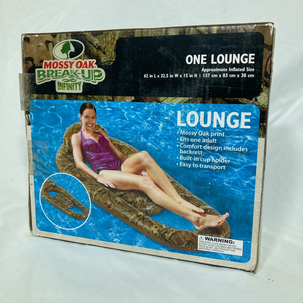 Mossy Oak Break Up Infinity  Lounge Pool Float - NEW 62"X32.5"X15"  Camo NIB NEW